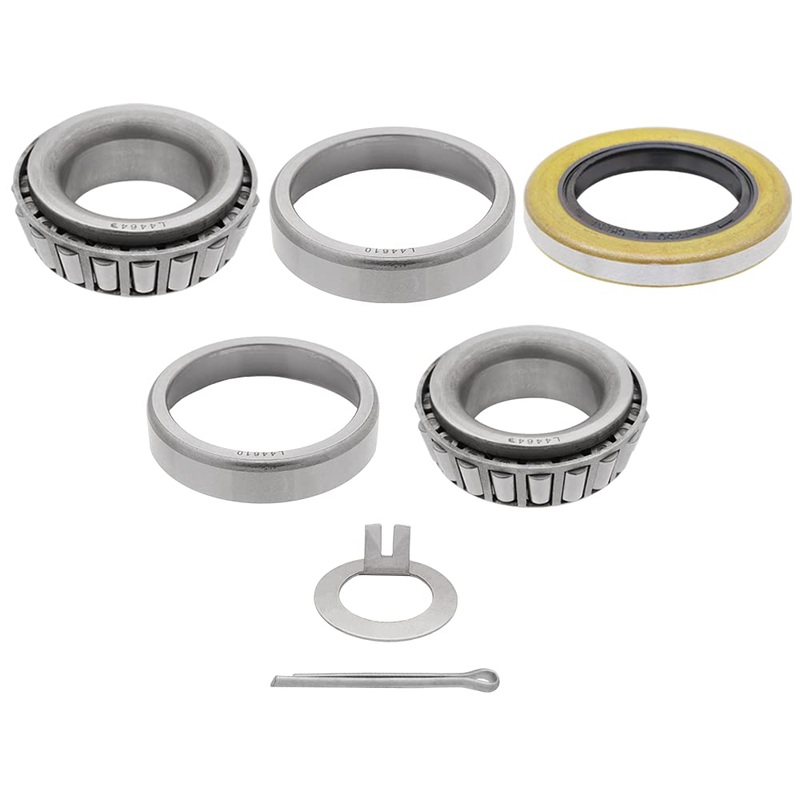 2000-2200 lbs Trailer Axle Bearing Kit fits EZ Lube Spindle 1.000”, L44643/L44610, T-Washer, Cotter Pin, Double Lip Seal 12192TB with 1.250” ID