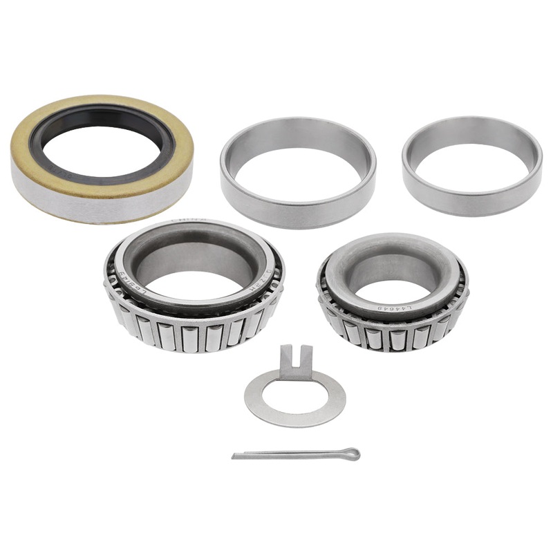 3,500 lbs Trailer Axle Repair Kit – Bearing Sets: L44649/10, L68149/11 – For #84 Spindle 1.719” – Seals: 010-019 – Cotter Pin & Tang Washer
