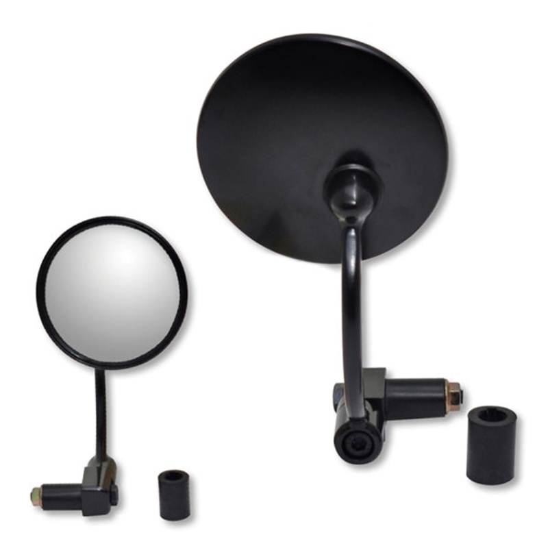 BAR-END ROUND MIRROR BK MAT