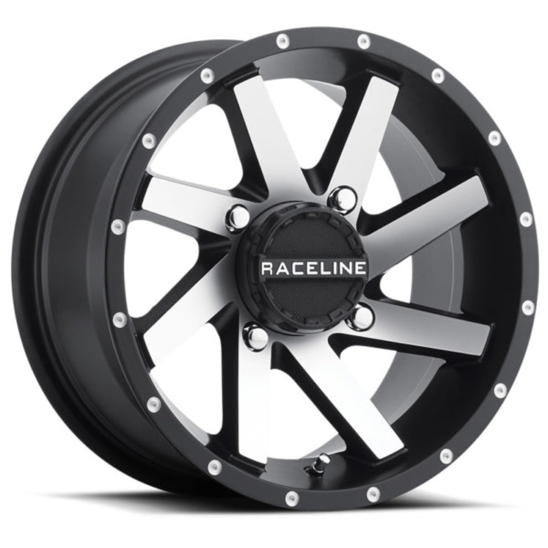 14X7 4X137 A82TWIST MACH BK WHEEL