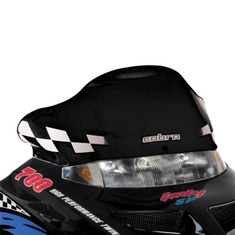 WINDSHIELD LOW 10 BK W/WH CHECK POL