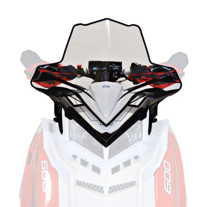 WINDSHIELD POL MID 18.5 CLEAR W/BK GRAP