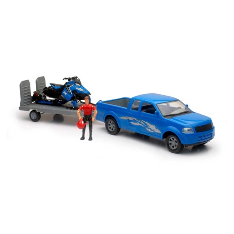 SCALE MODEL 1:18 PICK UP W/POL SNWMOBIL