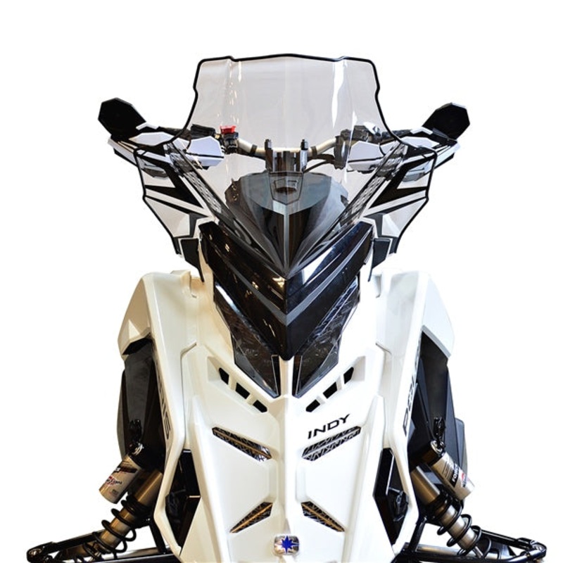 WINDSHIELD MID 18 CLR W/BK GRAP POL