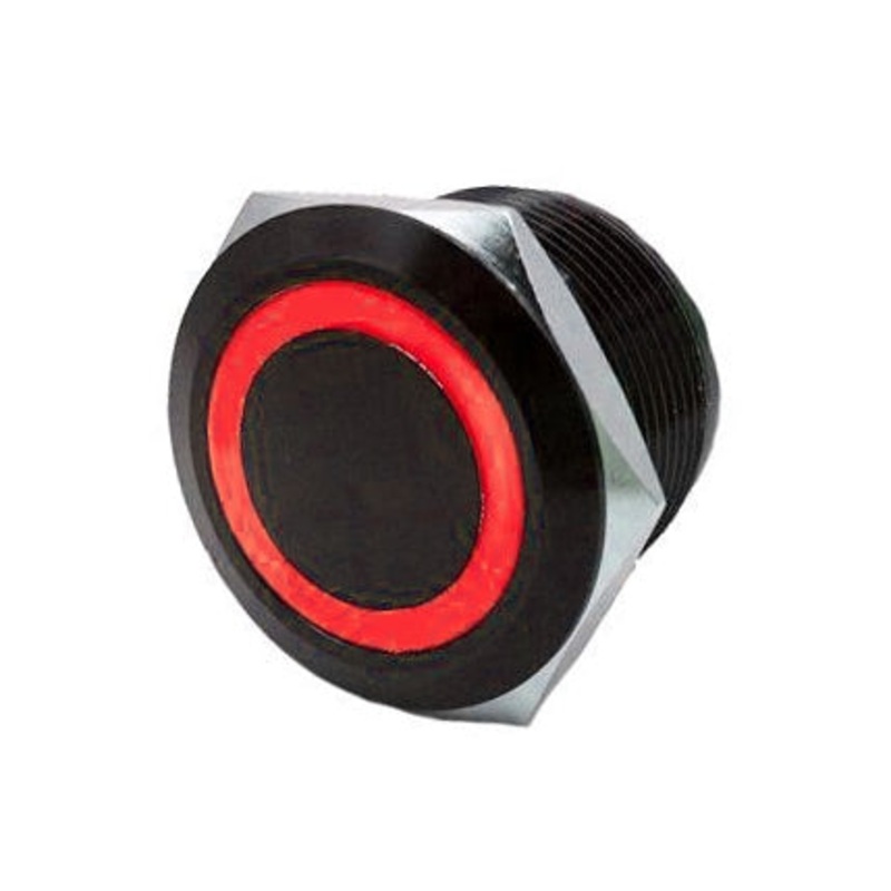 SWITCH FLUSH MOUNT ON/OFF BK/RD QUAKELED