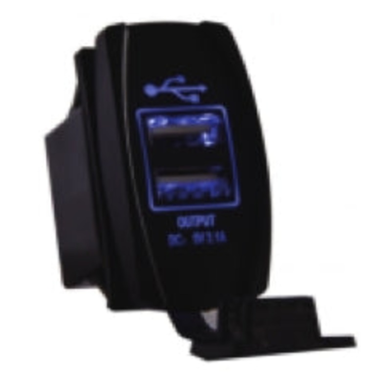 SWITCH ROCKER 2 PINS USB SWITCH MTG BL