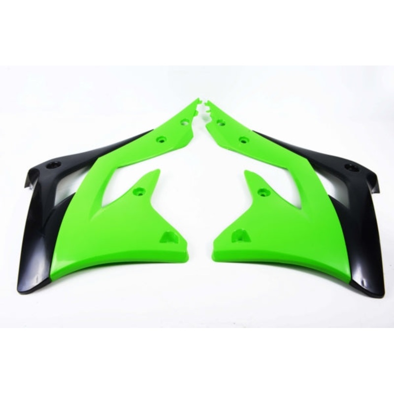 RADIATOR SCOOPS GREEN/BK KAWA POLISPORT