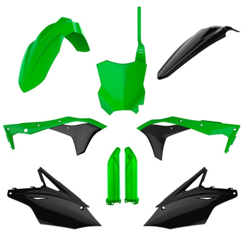 PLASTIC KIT COMP GR/BK KAWA